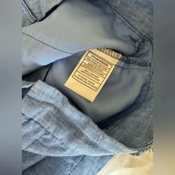 BB Dakota Light Blue Linen Dane Shorts - Picture 5 of 9